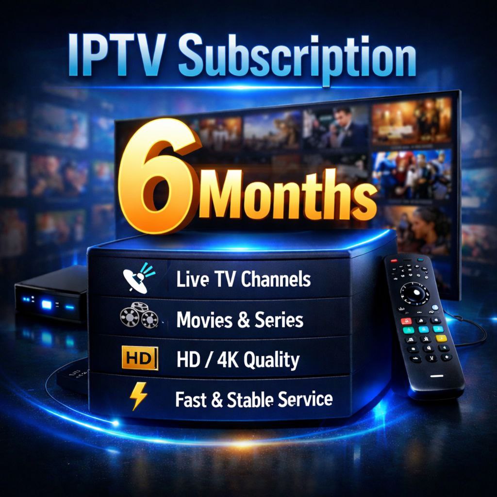 Global IPTV 1-Month Subscription with live TV channels, VOD movies, sports, and 4K streaming on multiple devices